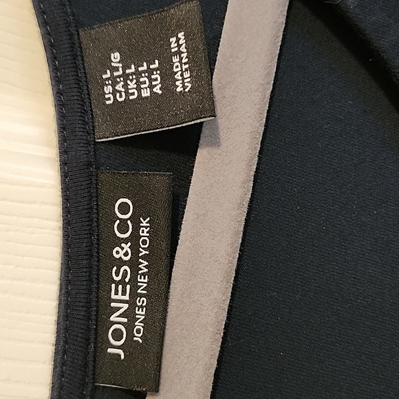 Jones and Co. Navy Half Sleeve Dress - Picture 2 of 6